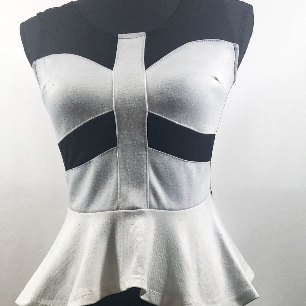 Black & White Peplum top